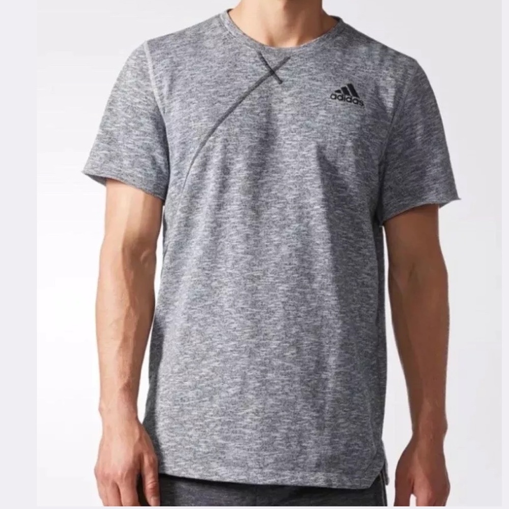 Adidas Men Cross-Up Tee Shirt Grey NWT XL